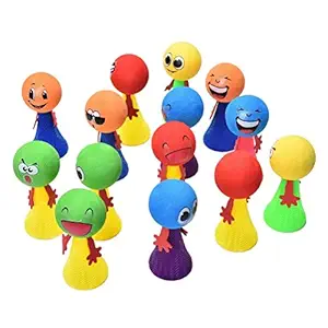 ROYALS Funny Jump ELF Toys for Kids 12pcs (Birthday Return Gift) + 10pcs Mix Printed Balloons.