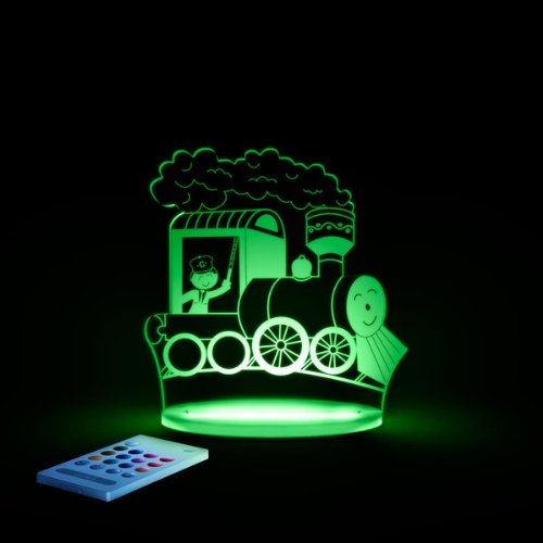 Train Children's multi coloured LED Night Light with remote control. Choose colours, dimmer, set timer, auto colour and more!