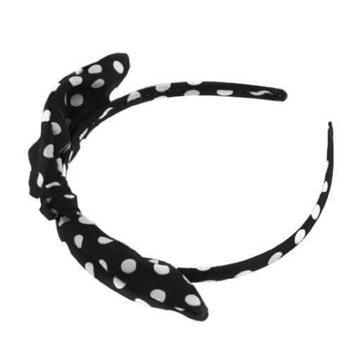 niceeshop(TM) Lovely Rabbit Ear White Polka Dot Bowknot Bow Design Alice Headband Headwrap-Black