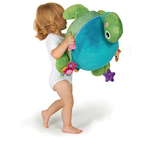 Oops Little Helper 3-in-1 Sumptuously Soft and Tactile Sensory Activity Toy Cushion and Stool in Super Cute Turtle Design (Extra-Large)