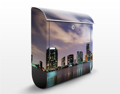 Preisvergleich Produktbild Design Briefkasten Miami bei Nacht 39x46x13cm