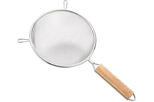 SKYPRO Stainless Steel Fine Mesh Strainers for Kitchen, Colander-Skimmer with Handle, Sieve Sifters for Food, Tea, Rice, Oil, Noodles, Fruits, Vegetable(18cm)