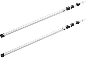 Bostar 2 Pcs Palo Toldo, Ajustable 120-300CM, Acampada Accesorios Tienda, Extensible Toldo Aluminio para Camping, para Campaña Familiar Carpas Plegables Impermeables, Toldos para Furgonetas Camper
