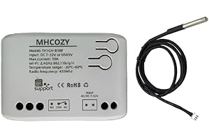 MHCOZY Contrôleur de température sans fil WiFi, application ewelink, relais intelligent à contact sec, compatible avec Alexa Google Assistant