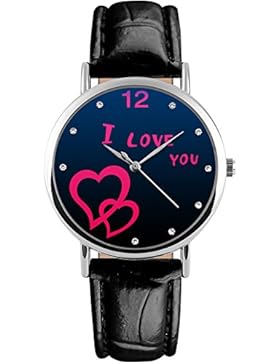 Skmei Herren Uhren Damenuhren Elegant Quarzuhr Herz Mode Design Liebhaber Schöne Leder Armbanduhr