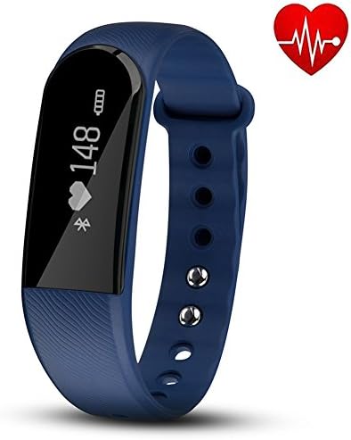 Fitness Tracker with Heart Rate Monitor, Hembeer Venus V3 Smart Bracelet Pedometer Activity Tracker Sleep monitor Bluetooth 4.0 Wristband with app for iOS &amp; Android Smartphone, Blue