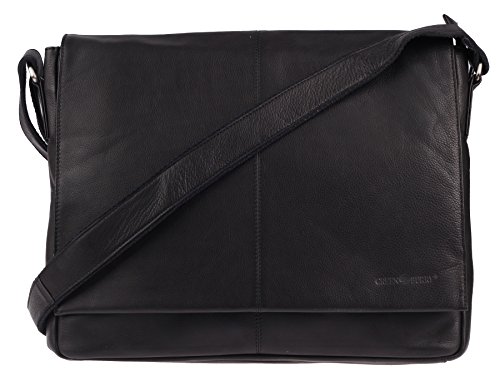 Preisvergleich Produktbild Greenburry Pure A4 Messenger Bag Leder 37 cm Laptopfach
