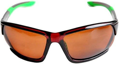 Sports Sunglasses Polarized for Men and Women with hard Case for Cycling, Running, Fishing, Climbing, Golf, Skiing, Mountaineering, Hiking or other Outdoor Activities from Mini Brille (Brown Frame / Green Rubber / Brown Lens)