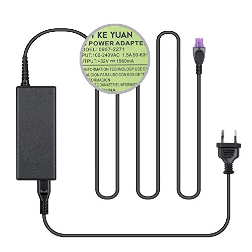 HUIKEYUAN 32V 1560mA Netzkabel Netzteil für HP Drucker HP 0957-2230 0957-2271 0957-2105 0957-2259 0950-4476 0957-2289; HP 6000 6500 6800 7000 7188 7288 7388; HP DeskJet 6520 6540Xi 6543 6840; HP D1668 D2660 F4200 (EU-Kabel enthalten)