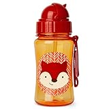 Diseño divertido y moderno Skip Hop - Botella con bombilla, Ferguson Fox, 150 ml