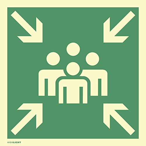 HIGHLIGHT fluchtwegschild cENTRE panneau réflecteur en aluminium 20 x 20 cm