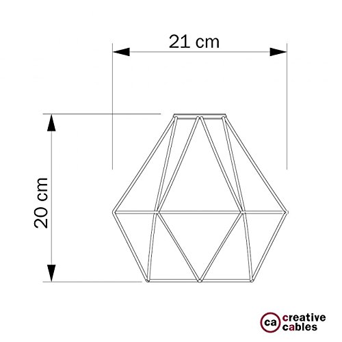 Lampenschirmkäfig Diamant Metall Kupfer beschichtet, Anschluss E27 - 5