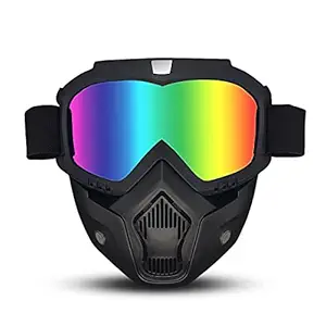 Y-SPACE Retro Motorcycle Goggles with Removable Full Face Mask, UV400 Protection Elite Outdoor Cycling