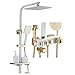 Produktbild JLSYYCC Multifunktionale intelligente Thermostatdusche, Handbrause, quadratischer Duschkopf, Messing, Badezimmer-Luxus-Duschsystem