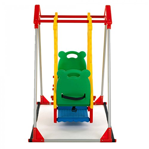 Baby Vivo Kids Swing Playground Children Play Area Garden with Double Swing for Outdoor and Indoor Zoo made of Plastic