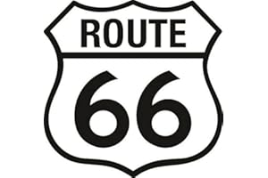 U24 Adesivo per auto Route 66, 9 x 9 cm