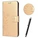 Produktbild Hancda Hülle für Samsung Galaxy A50, Handyhülle Tasche Hülle Handytasche für Samsung Galaxy A50 Schutzhülle Leder Klapphülle Magnet Ledertasche mit Stift für Samsung Galaxy A50,Gold