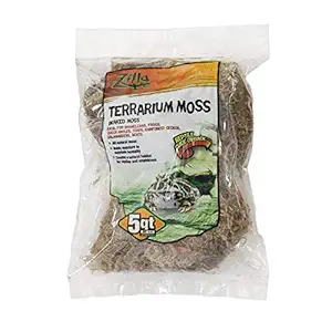 Zilla Reptile Terrarium Bedding Substrate Beaked Moss, 5-Quart