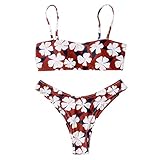 AHAYAKU Damen Print Push-Up Gepolsterter BH-Bikini-Set Badeanzug Beachwear Bademode