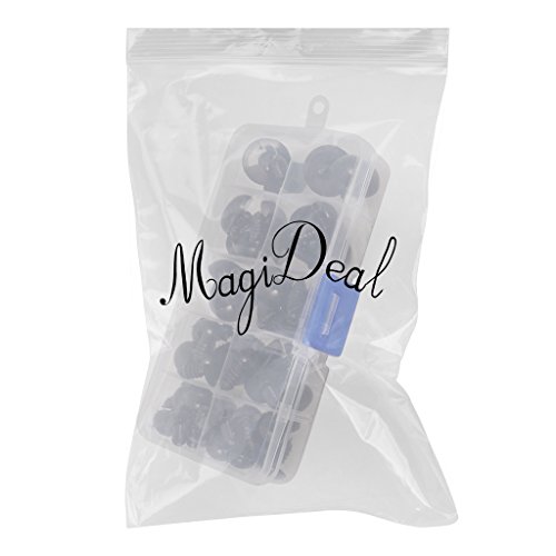 MagiDeal Kunststoff Sicherheit Augen Mit Unterlegscheiben, Für Puppen Diy Machen, Gemischte Farbe – 12-20mm 52 Stück - 2