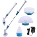 Produktbild bldberry Elektrische Reinigungsbürste mit 3 Bürsten Spin Scrubber Cleaner Schrubben Aufladbar Putzen Reinigungszubehör für Toilette Haushalt Bad Küche Boden Fliesen Badzimmer Ecke Fenster
