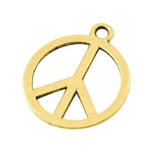 Paket 25 x Antik Gold Tibetanische 14mm Charms Anhänger