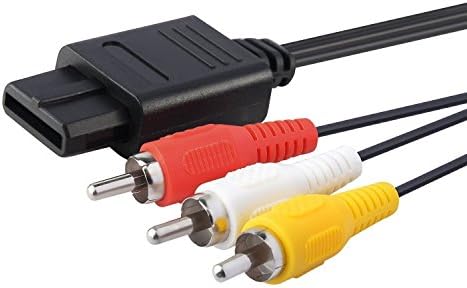 N64 to RCA Cable 6ft, RUITEXUN 1.8 Meters Composite AV Audio Video Cords Cable for Nintendo N64 SNES Gamecube GC