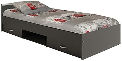 Parisot 2068L2TI Lit - Alpha Lit Gris Ombre 90X200 Bois