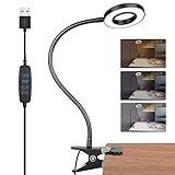 vitutech Lampe de Bureau à LED, Protection des Yeux Lampe de Travail, Lampe à Pince Portable, Bureau avec 3 Modes et 10 Niveaux de Luminosité, 360 ° col de Cygne Flexible USB Clip Book Light