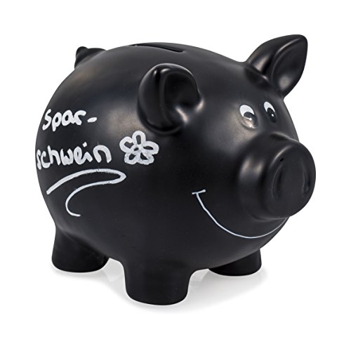 Sparschwein aus Keramik zum Beschriften Tafellack mit Kreide 17,5cm - 4