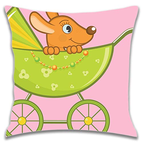 shizh Bébé Animal en Poussette Taie d'oreiller Couverture 45x45 cm avec Coussins extérieurs à Fermeture éclair Invisible pour Fauteuil de Voiture