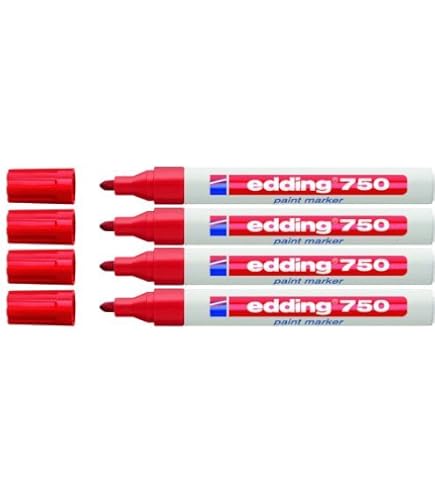 Produktbild von 5x Edding 750 Lackmarker Weiß – Permanent, Wasserfest, 2-4 Mm Spitze