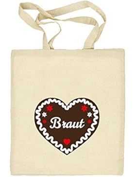 JGA 67 - Braut Lebkuchenherz, Junggesellenabschied Natur Stoffbeutel Jute Tasche