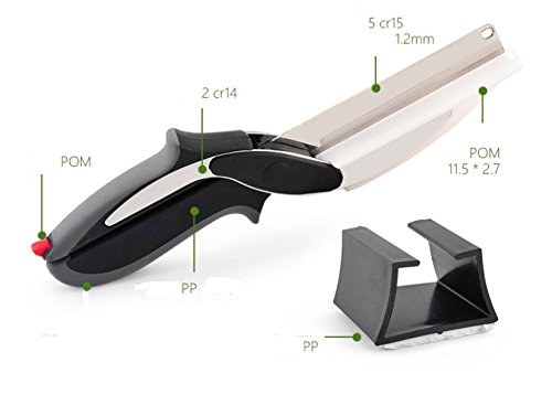 2-in-1 Lebensmittelschneider, Messer und Schneidebrett, für Gemüse/ Obst - 7