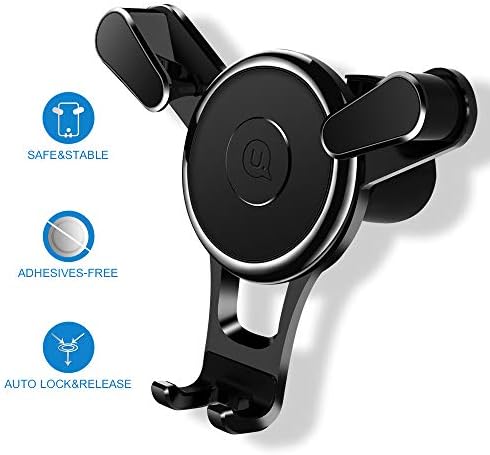 MEIDI Phone Clip for Car Gravity Phone Holder for Air Vent Fits iPhone Samsung HTC LG HUAWEI and More (Black)