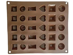 Hua You Silicone Chocolate/Ice Mould (Multiple Shapes), 1 Piece, 14-Inch, Brown