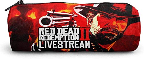 Red Dead Redemption 2 - Estuche unisex para lápices y bolígrafos con cremallera, bolsa de papelería de gran capacidad para niñas y niños