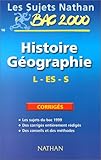 Image de Bac géographie et histoire terminale L, ES, S : sujets corrigés du bac 99
