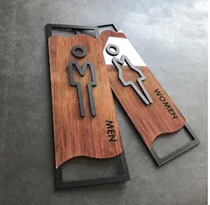 SIGNOOGLE Men Women Restroom Acrylic Laminated Sign Board Plate Display Office for Hotel Restaurant Mall Bank Office Multicolored (4 x 8 inches)