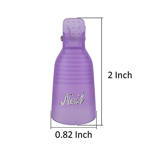 10 Stück Nagel Kunst tränken weg Cap Clip, UV Gel Polish Remover Wrap-Werkzeug,Professionelle Kunststoff-Acrylnagel Auferstehung Sets Nail Clip Resurrection Finger setzt Nagel-Sets Maniküre Werkzeuge (Lila) - 3