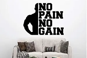 VVWV Gym No Pain No Gain Wall Stickers for Home Living Kids Bed Room Hall Kitchen Wall Decor Stickers PVC Vinyl Decals L X H 55 X 80 CMS