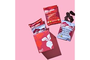 ‎KARL KARLO Karl Karlo Vegan Beef Jerky - 'Beet Jerky' Peanut & Soya Sesam | aus roter Beete, herzhafter veganer Snack | Natürliche Zutaten, Veganes Trockenfleisch | Made in Europe, 4 x 40