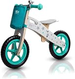 KinderKraft Runner Laufrad aus Holz mit Tasche und Klingel in 2 Farben (Stars)