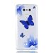 Produktbild LG G6 Hülle, Chreey [Gemalt Relief] Schutzhülle Ultra Dünn Slim Fit Transparent Kratzfest Weich TPU Silikon Case Handyhülle Klar Durchsichtig Backcover [Blauer Schmetterling]