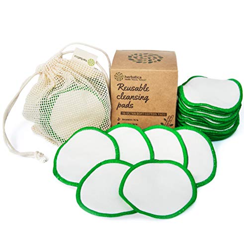 Preisvergleich Produktbild Wiederverwendbare Wattepads - Waschbare Wattepads- und Bambuspads - Facewash Make up Entferner - Umweltfreundliche Baumwollbälle - Weiche abschminkpads bambus - 16er Pack