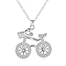 Produktbild Rhodiniert 925 Sterling Silber CZ Cubic Zirkonia Fahrrad Anhänger Halskette, 45,7 cm