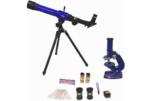 QUICKDRAW 2 en 1 Enfants 50mm Télescope Astronomique et Microscope Junior Science Set C2110