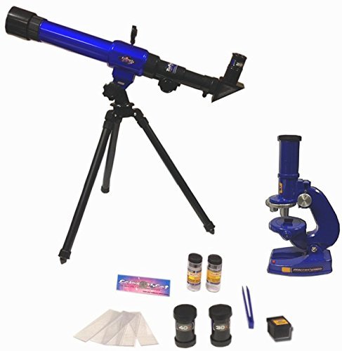 Quickdraw 2 in 1 Childrens 50mm Astronomical Telescope and Microscope Junior Science Set C2110
