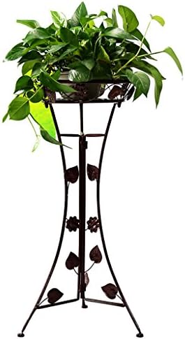 Iron flower frame floor balcony flower bed frame indoor living room green radish lacquered single layer flower shelf (Size : 76cm)