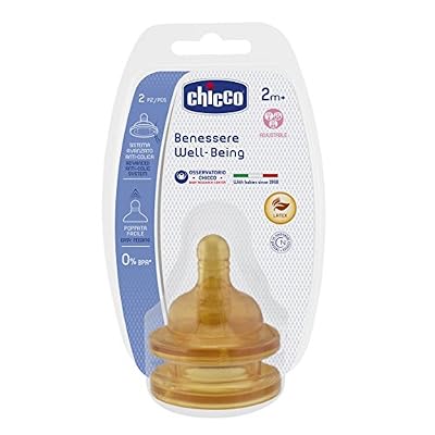 Chicco Tétine Physiologique Anti-Colique en Caoutchouc Flux Variable Marron 2 Mois+ 2 Pièces